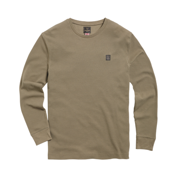 Dean Long Sleeve Waffle Tee - Khaki Green - 0