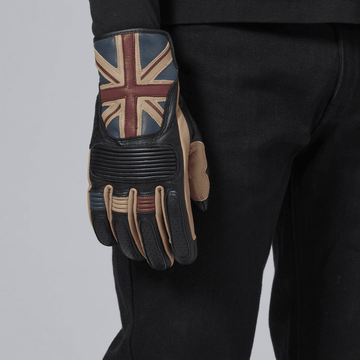 Flag Leather Motorcycle Gloves - 0
