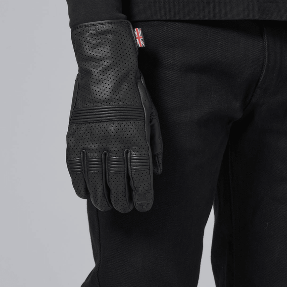 Cali Perforated Leather Gloves - Black