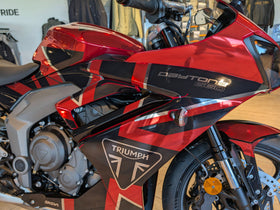 2025 Triumph Daytona 660 w/SKDA Graphics, Evotech Tidy Tail, Evotech Quad-Lock Mount - 0