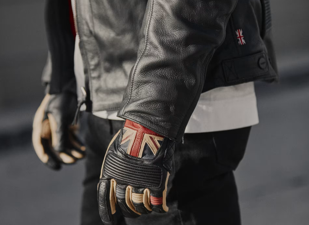 Flag Leather Motorcycle Gloves