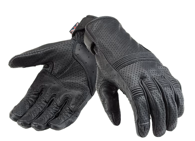 Cali Perforated Leather Gloves - Black