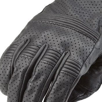 Cali Perforated Leather Gloves - Black - 0