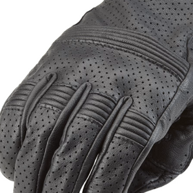 Cali Perforated Leather Gloves - Black - 0