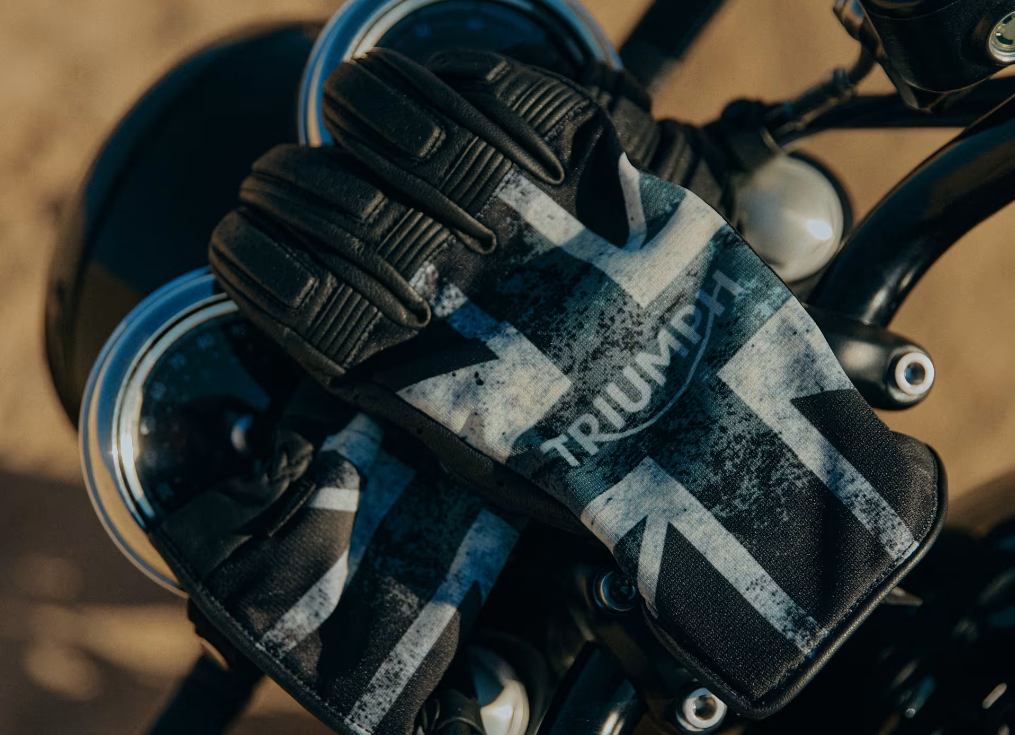 Blackjack Flag Leather Gloves
