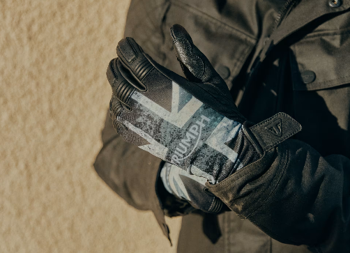 Blackjack Flag Leather Gloves