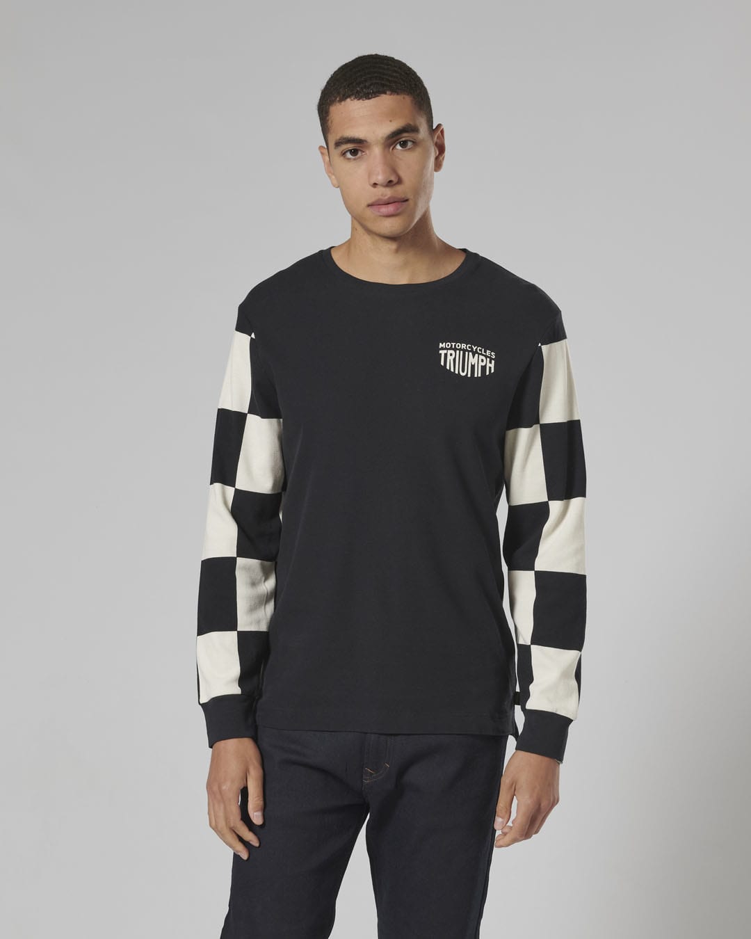 HARKER CHECKERBOARD LONG SLEEVE WAFFLE TEE-M