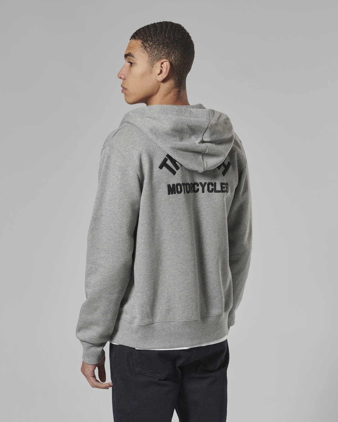 DOLAN FULL ZIP HOODIE GREY MARL M