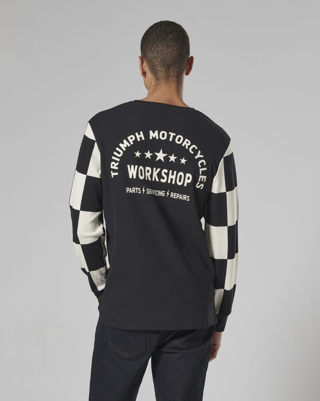 HARKER CHECKERBOARD LONG SLEEVE WAFFLE TEE-M