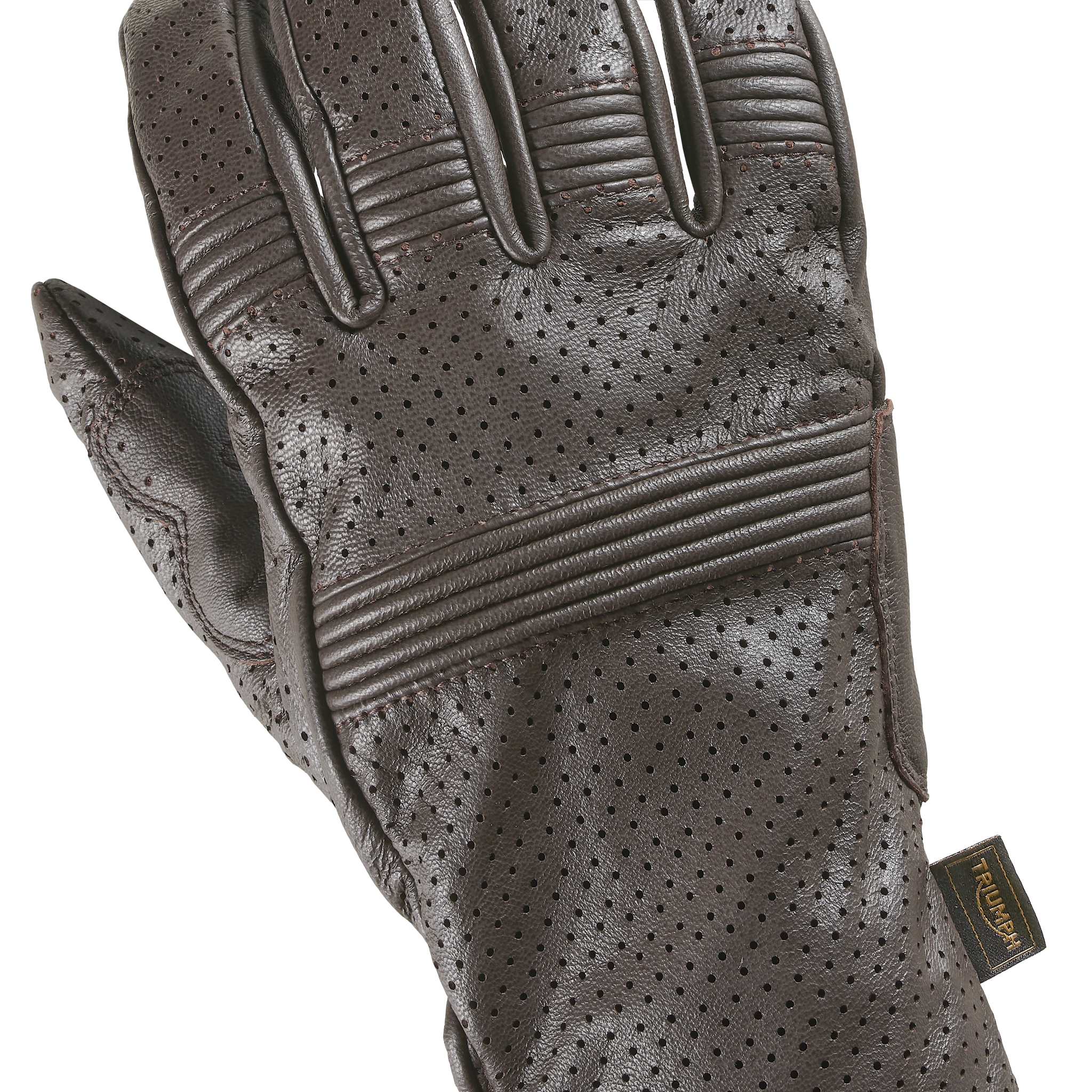 CALI PERFORATED LEATHER GLOVES BRWN-S