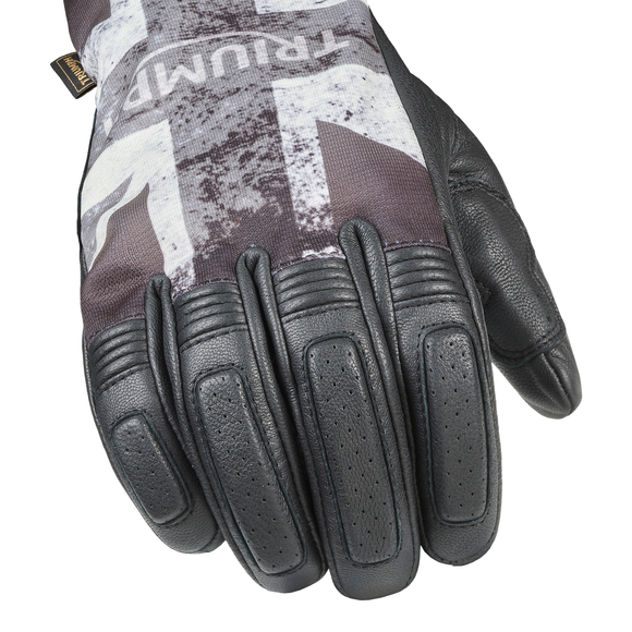 Blackjack Flag Leather Gloves